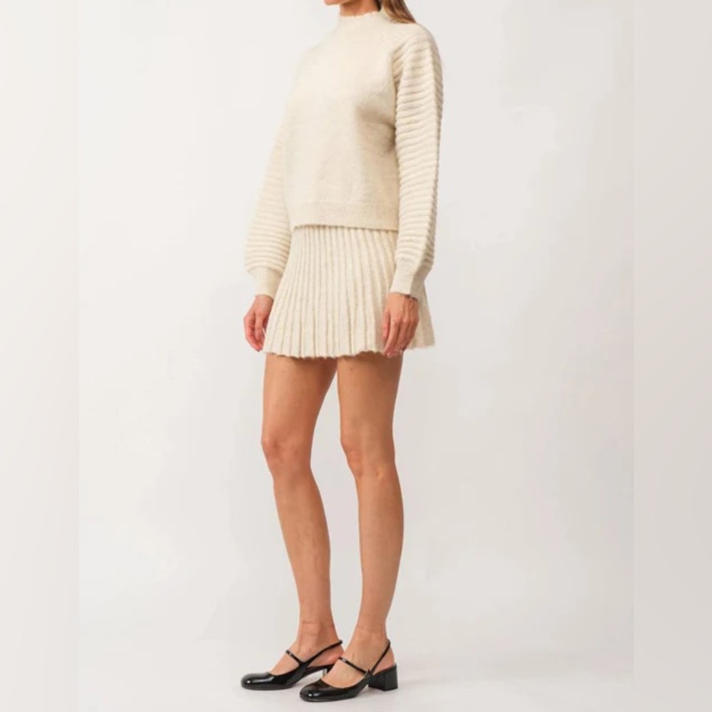 Sofie the Label Knit Mini Skirt In Cream L BNWT